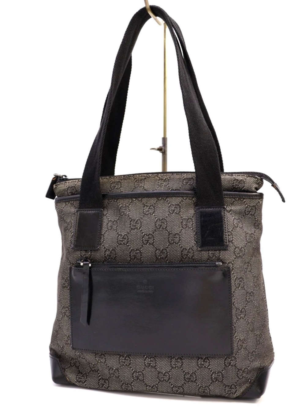 GUCCI GG Denim Black Medium Tote Authentic